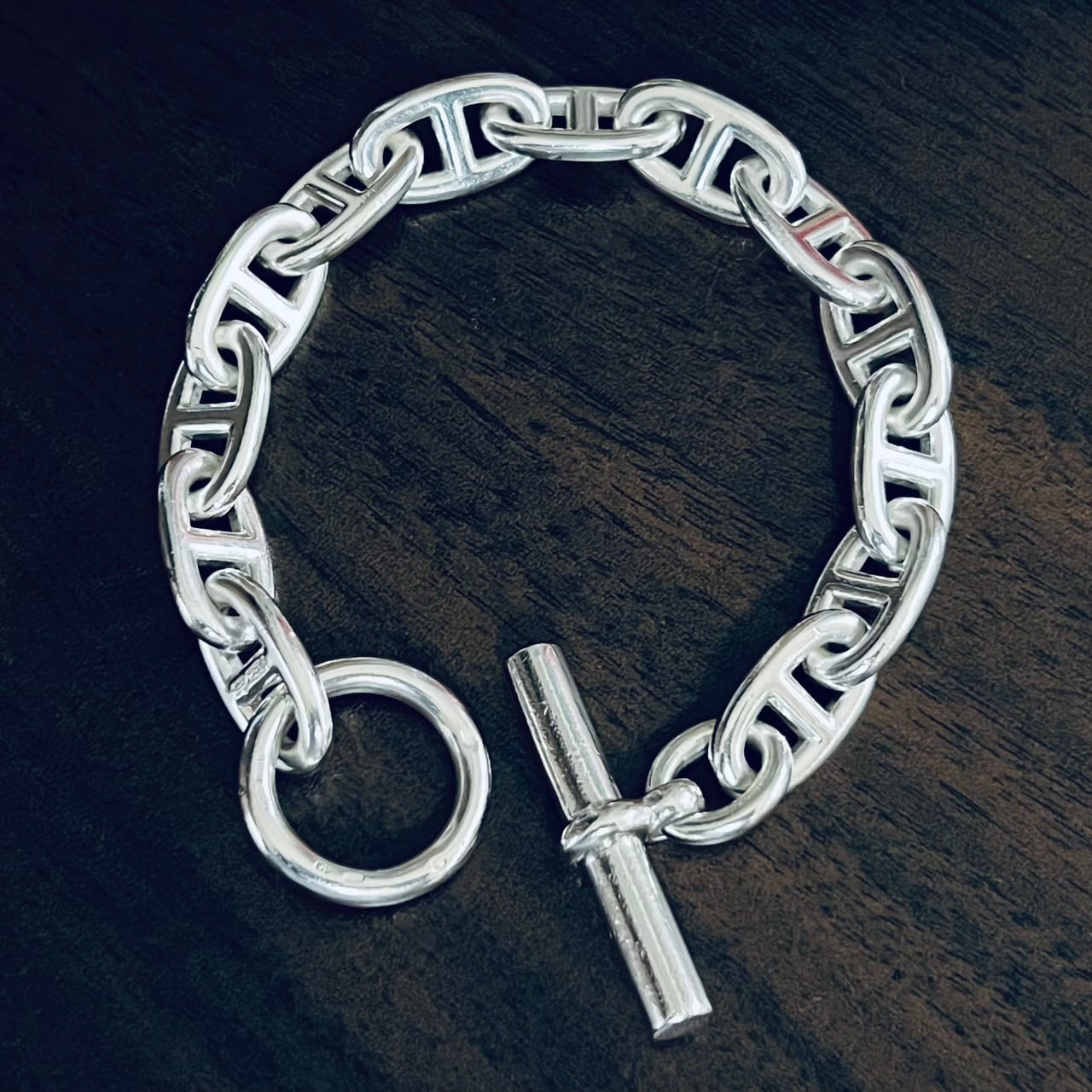 VINTAGE HERMES Chaine d'Ancre Bracelet GM Sterling Silver VINTAGE HERMES Chaine d'Ancre Bracelet GM Sterling Silver
