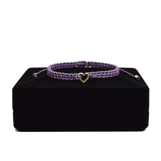 【無料ギフト包装/送料無料/限定】K18 Gold Baby Heart Bracelet / Anklet Purple【品番 23S2003】
