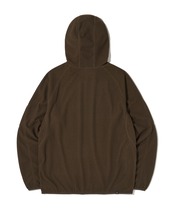 CALORA FLEECE HOODED PULLOVER_DARK BROWN
