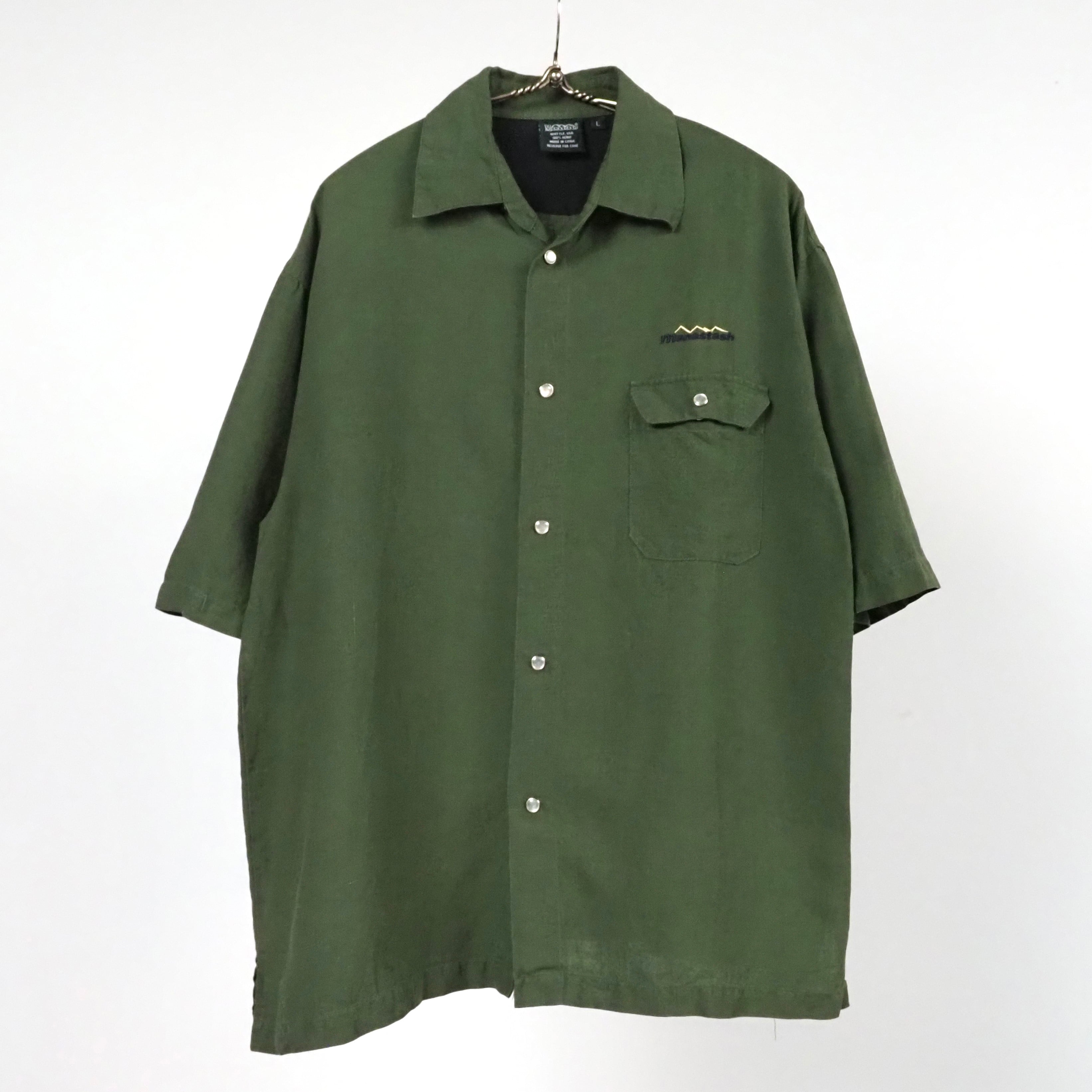 Polo by Ralph Lauren CALDWELL silk/cotton open collar S/S shirt L