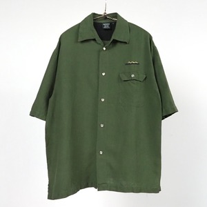 Manastash Hemp Open Collar S/S Shirt L Pearl Buttons マナスタッシュ ヘンプ オープンカラー 半袖シャツ ロゴ刺繍