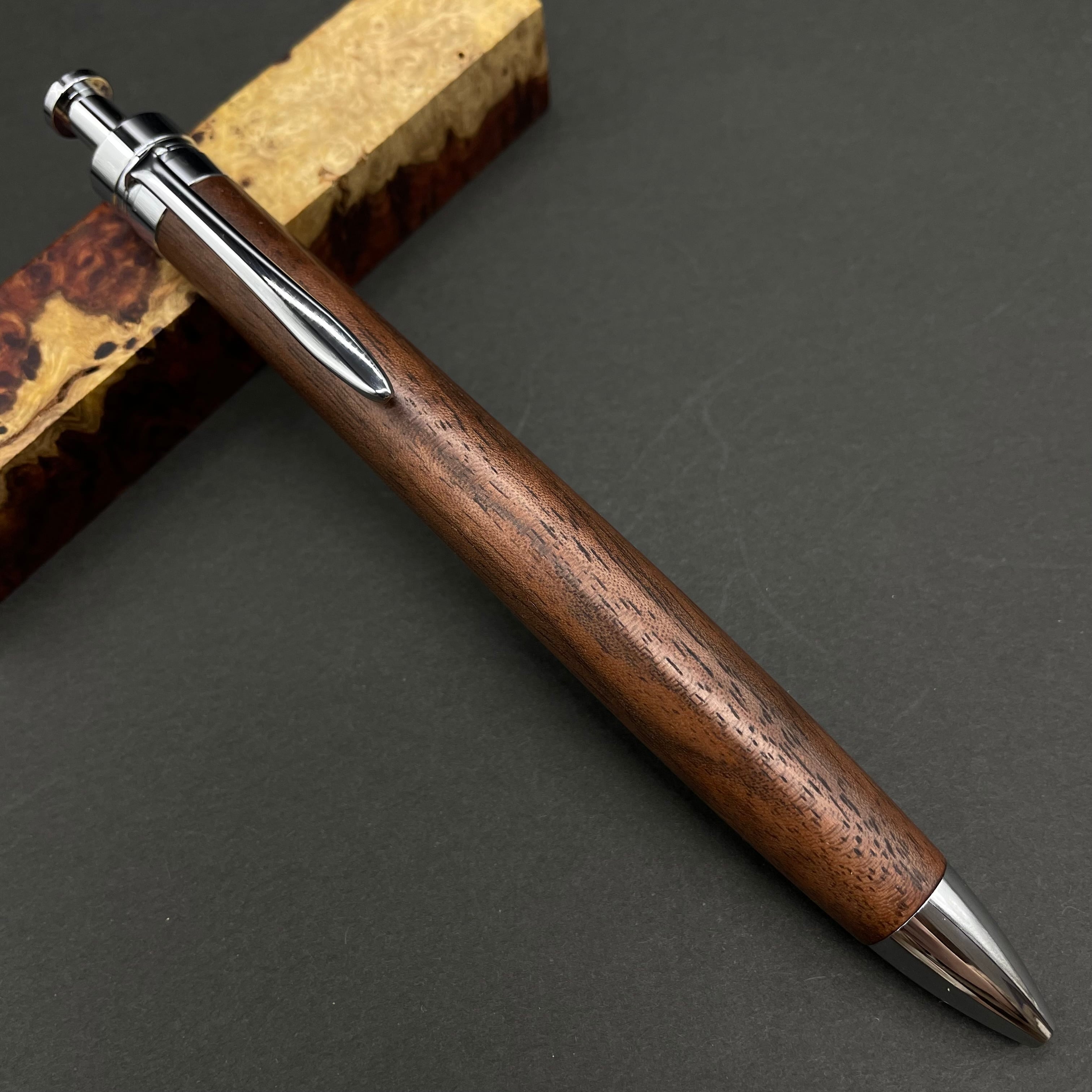 特上 ココボロ瘤 ハンドメイド 木軸ボールペン G2 天然木 ブラック 木