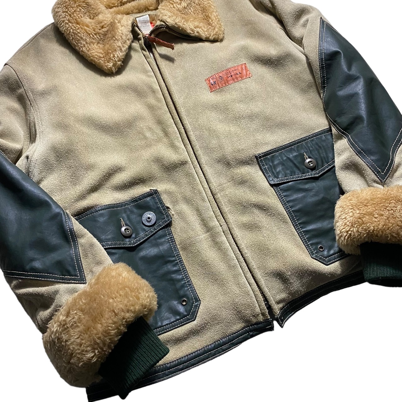vintage DIESEL mouton flight jacket