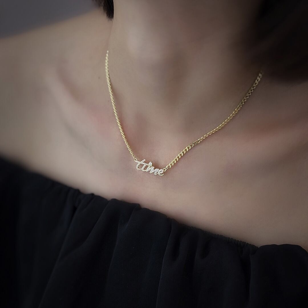 K18ネックレス ジルコン レディース シンプル上品シルバー925