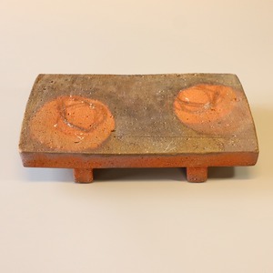 東児の花窯　備前焼　俎　景色：サンギリ　サイズ：縦27cm　横16cm　高さ5cm