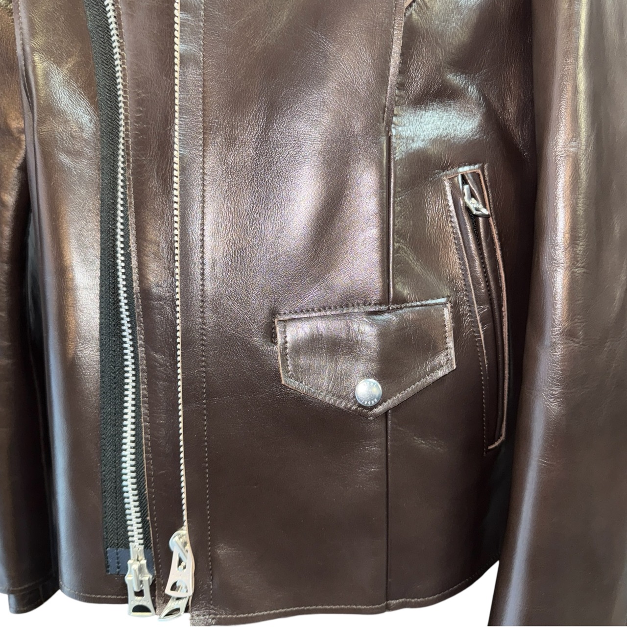 【sacai】サカイ レザージャケット ブラウン SIZE：2