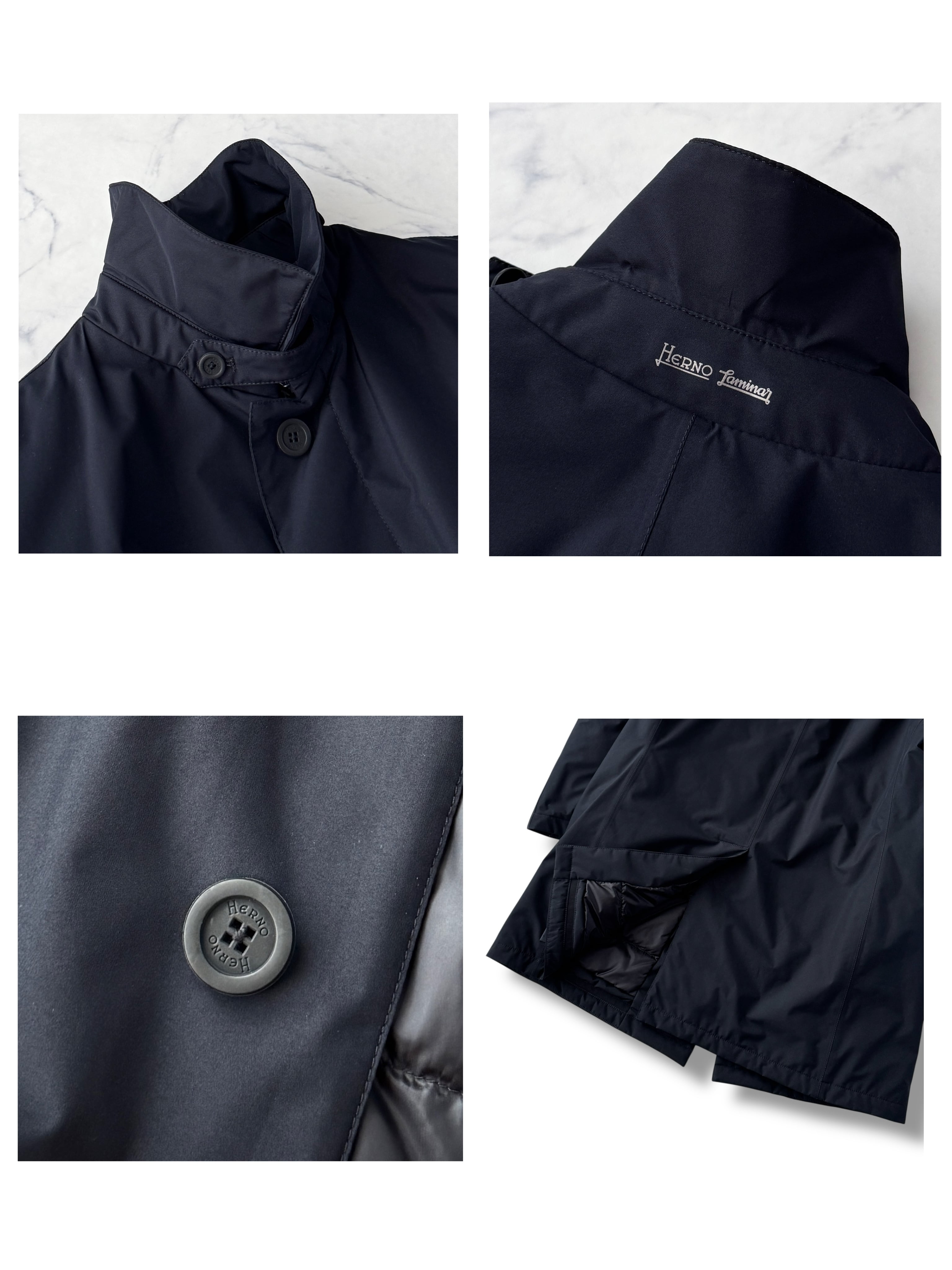 冬の街に映える 定価約15万 HERNO Laminar ヘルノ ラミナー GORE-TEX ゴアテックス 美品 ダウン ステンカラー コート ...