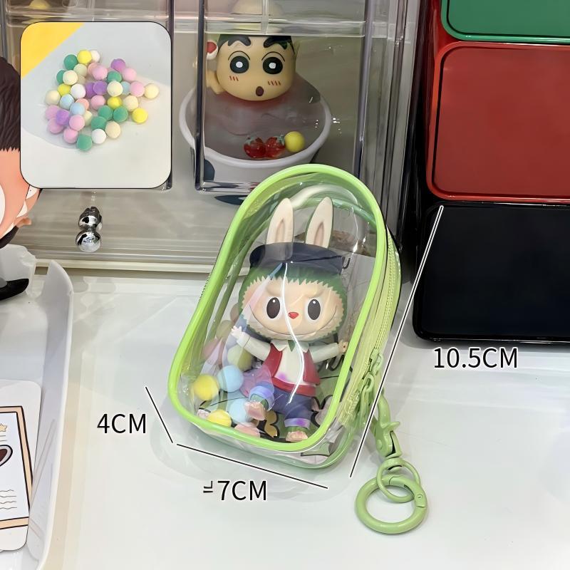 ラブブ 4代/10cmぬいぐるみ用 透明 痛バッグ PVC 収納ポーチ 外出用