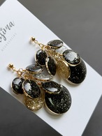 スパイシー&クールな　ブラックつぶつぶサークルピアス イヤリング