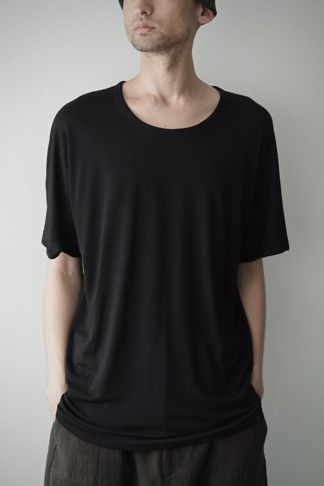 Super120s Washable Wool Jersey / DS_Wool Tee (BLACK)
