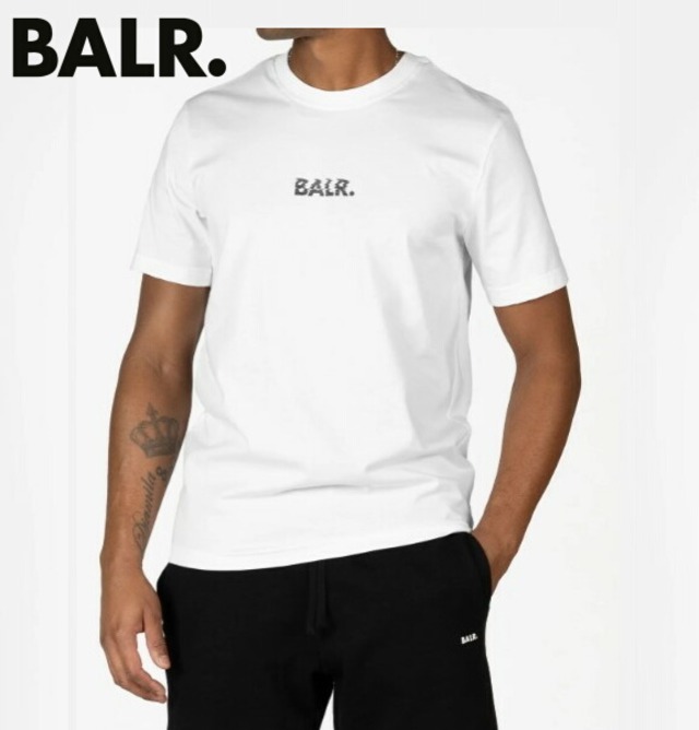 BALR ボーラー Tシャツ 半袖 メンズ GLITCH REGULAR FIT T-SHIRT BRIGHT WHITE B1112.1243 2024年 モデル