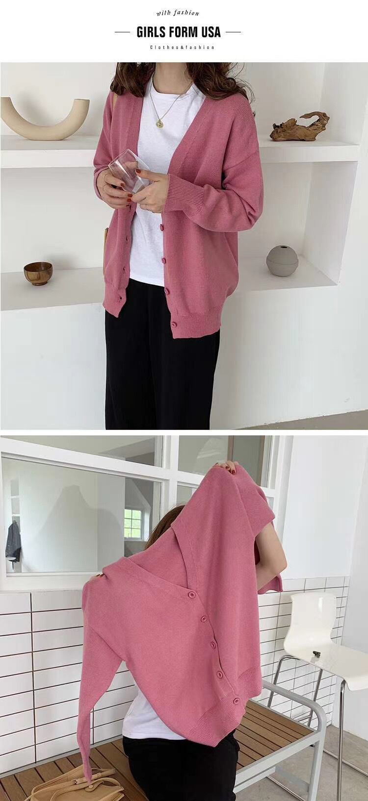 Vネックニットカーディガン