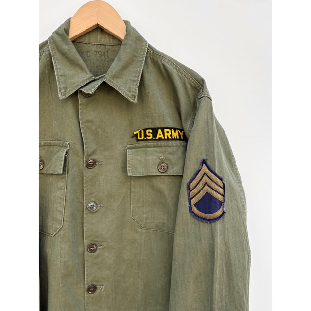 40〜50s US ARMY "M-47" HBT SHIRT Size SMALL