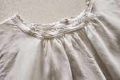 フランス 1900s リネン 貝たちの行進 とろり長いロングワンピース アンティーク