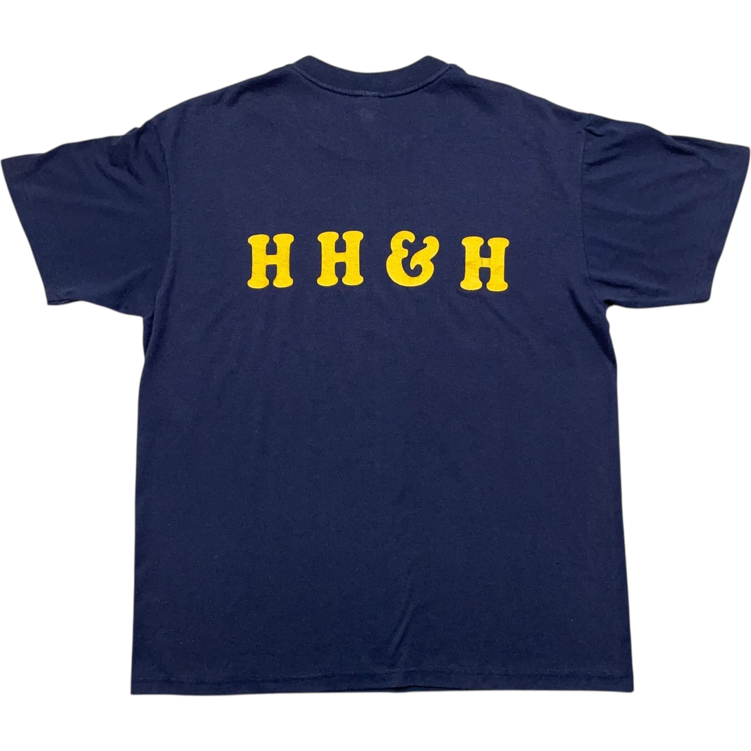 《L》Velva Sheen ベルバシーン Tシャツ バックプリント シングルステッチ ネイビー USA製 90年代 vintage no.8048