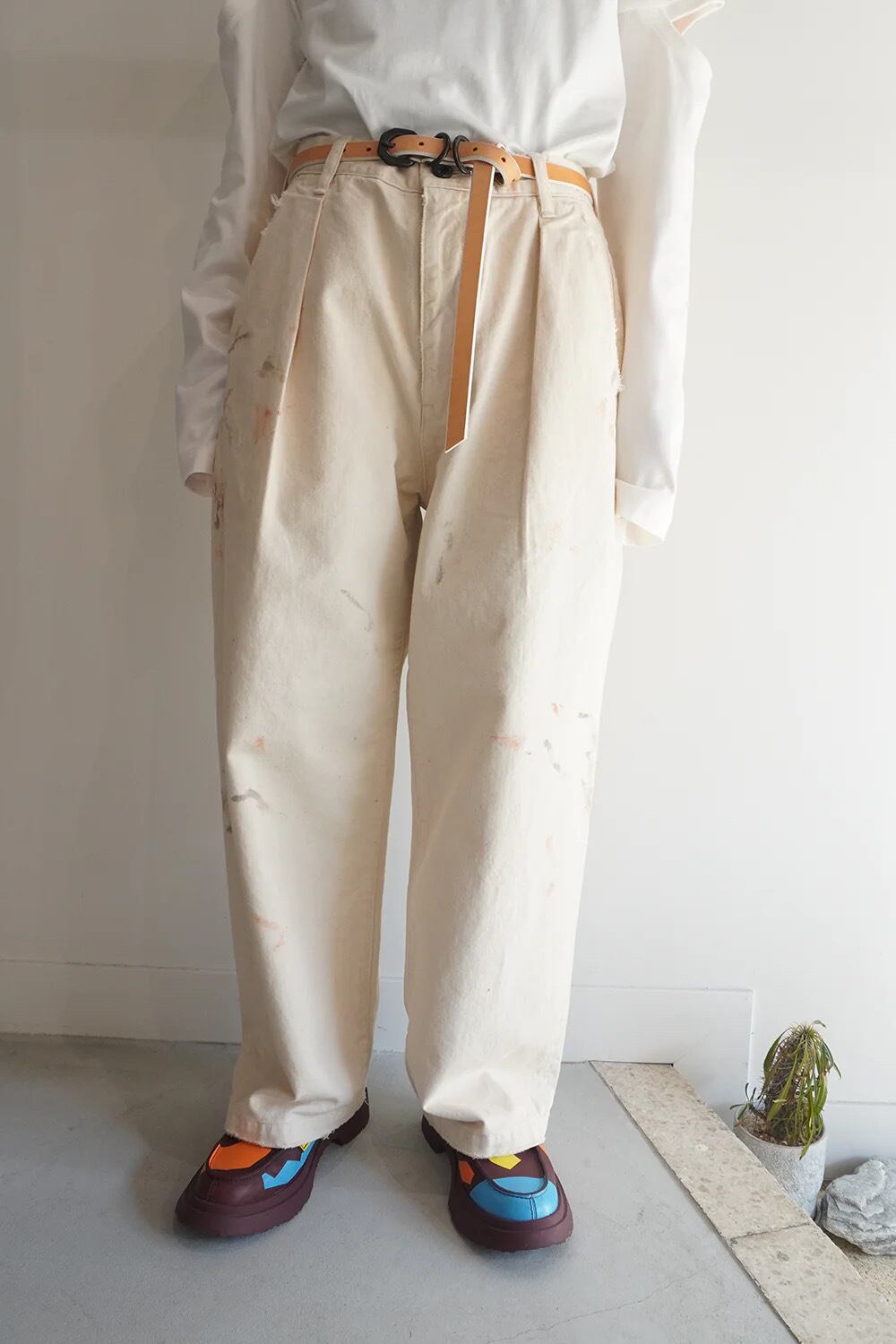 24SS】ANCELLM PAINT CHINO TROUSERS (BEIGE) ANC-PT40 | IAAAM 24SS】ANCELLM PAINT CHINO TROUSERS (BEIGE) ANC-PT40 | IAAAM