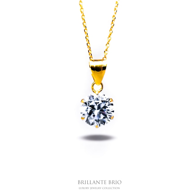 【K18】ONE cz stone necklace