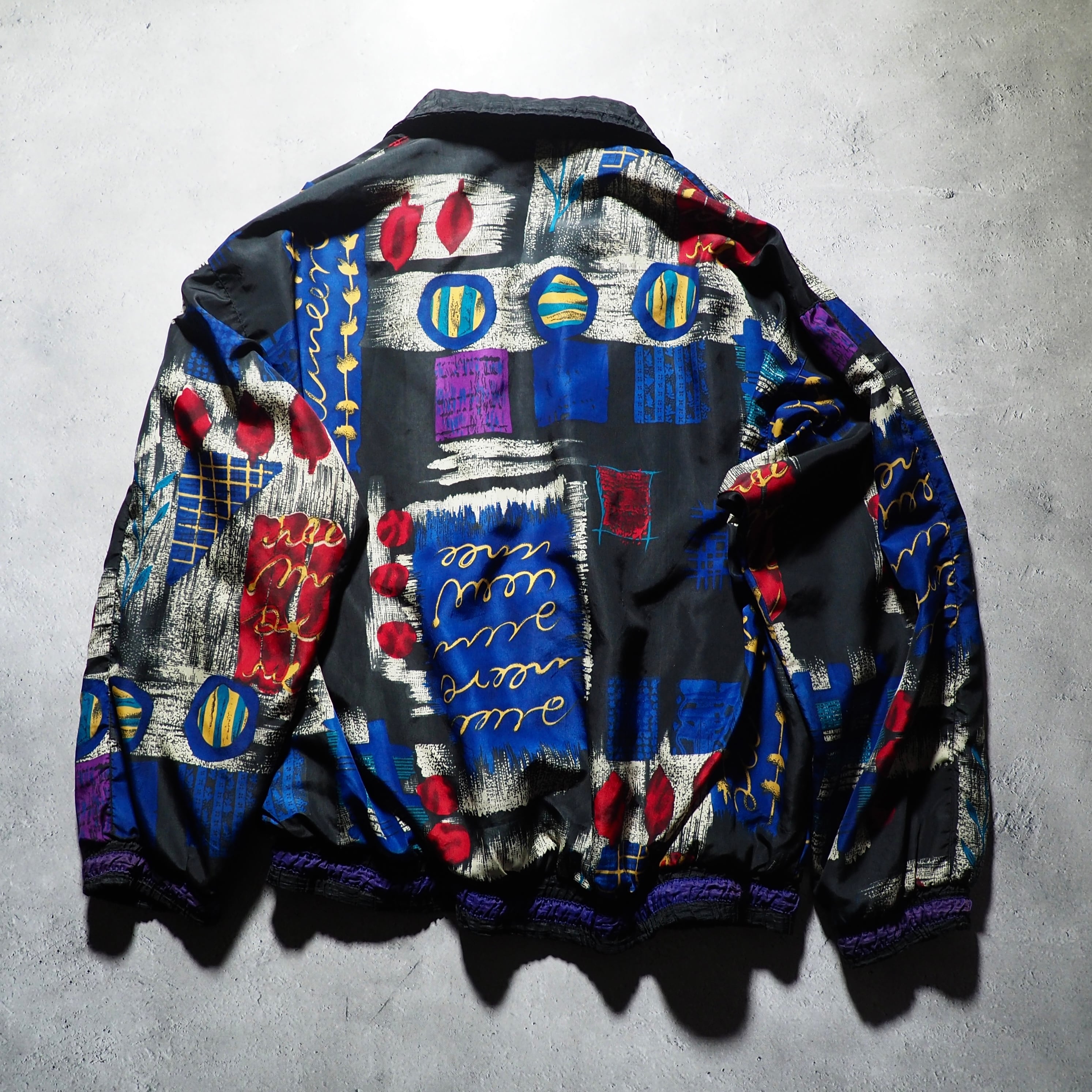 1990s Beautiful modern Art full pattern Design vintage Blouson