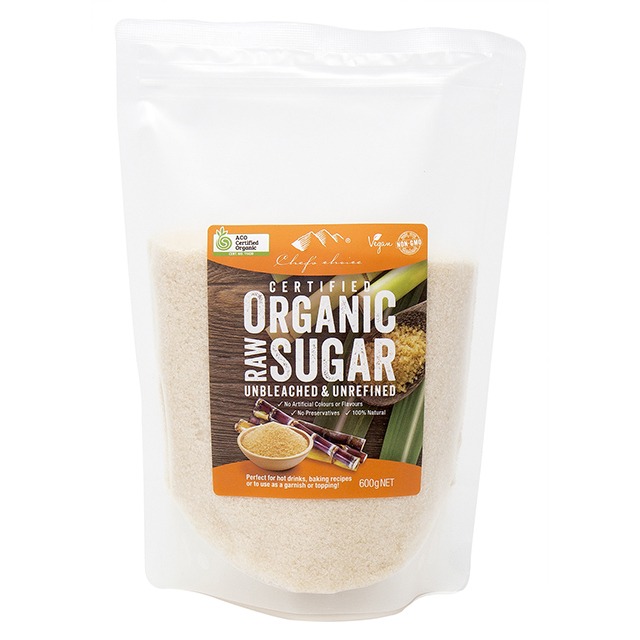シェフズチョイス オーガニックローシュガー 600g Organic Raw Sugar 有機きび砂糖 ブラウンシュガー