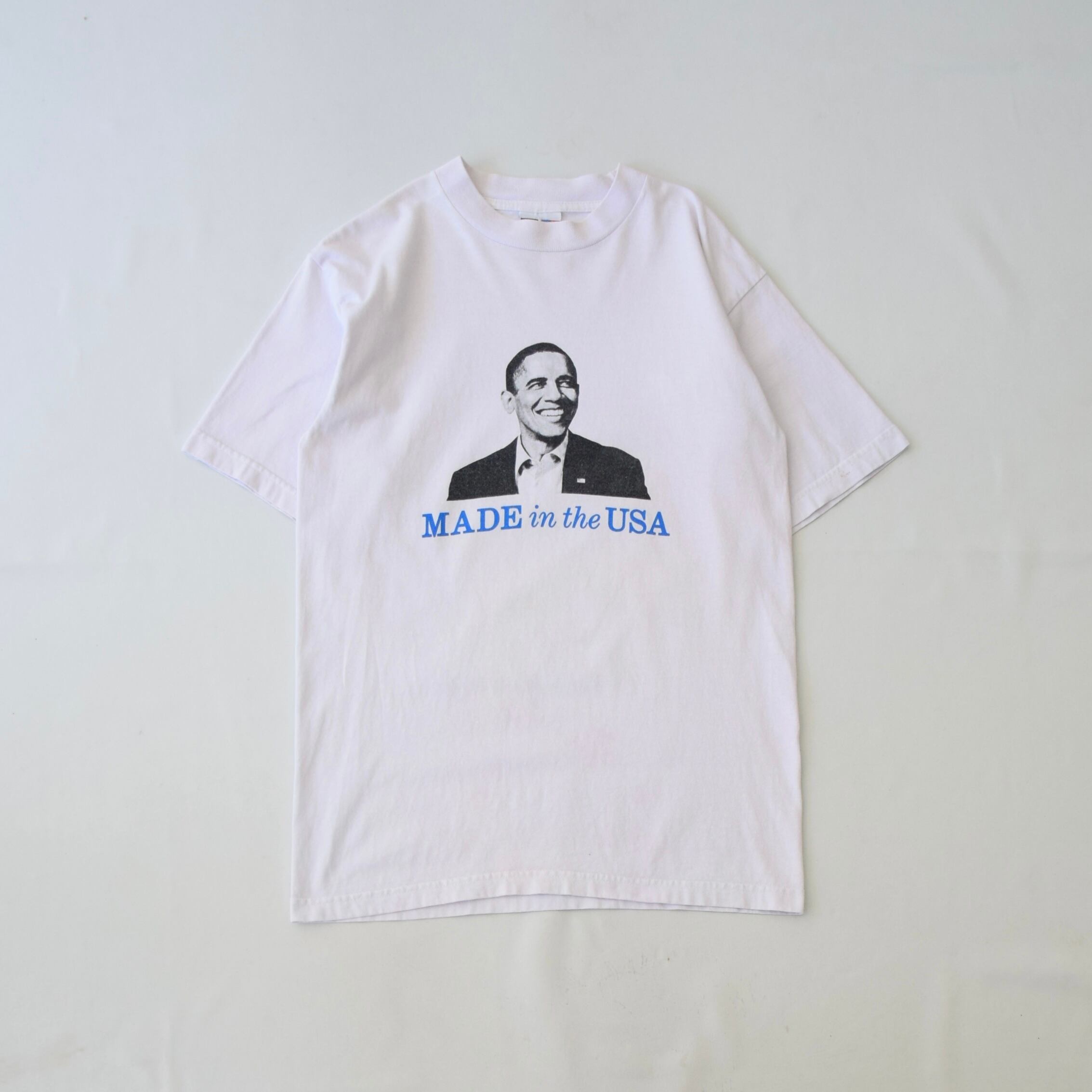 USA製 バラク・オバマ Tシャツ メンズ M ホワイト 古着 ヴィンテージ