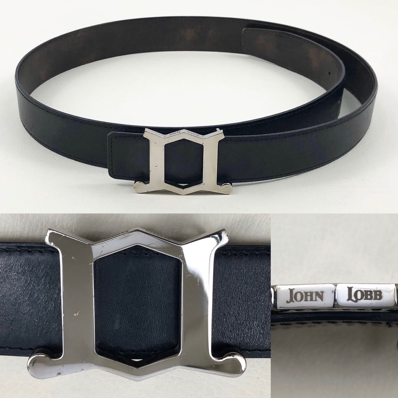JOHN LOBB logo buckle leather belt | NOIR ONLINE