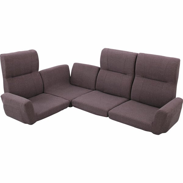 フロアソファ4点セット 1人掛けから3人掛けL字ソファまでこれ1台で対応