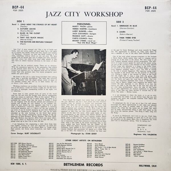 The Jazz City Workshop / The Jazz City Workshop [BCP-44] - 画像2