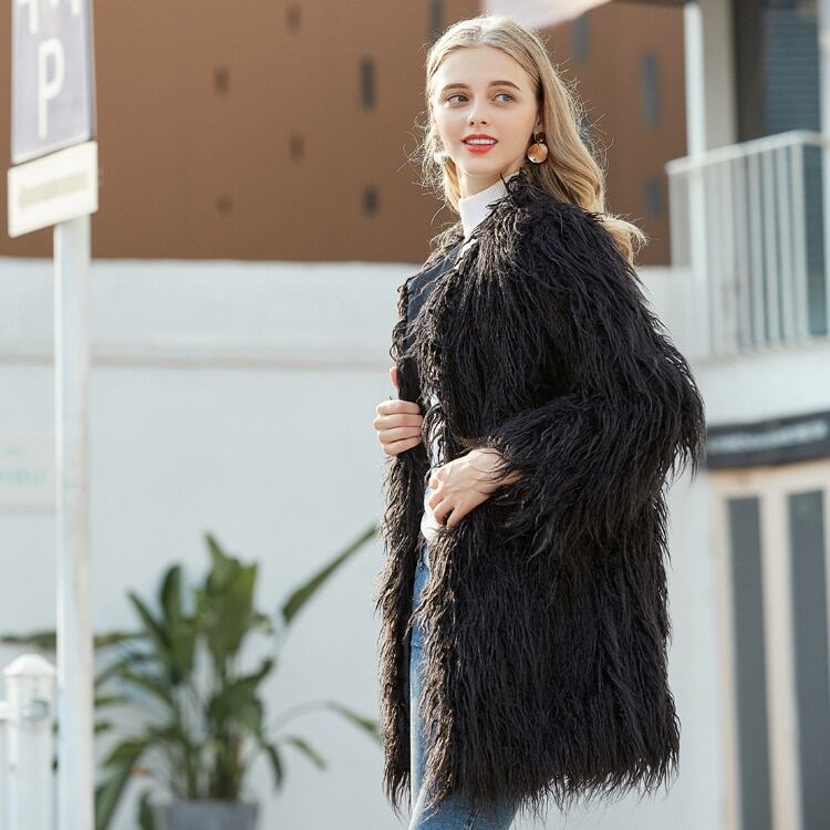 ヨーロッパとアメリカの新しいファッション女性冬服模造モンゴル羊の毛皮のコート女性の | CuteKawaii powered by BASE