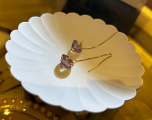 【14kgf】baby dollカットのアメトリンのピアス