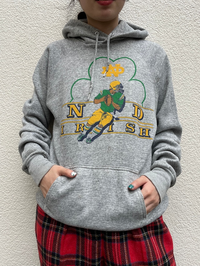 VINTAGE "ND IRISH" parka sweat