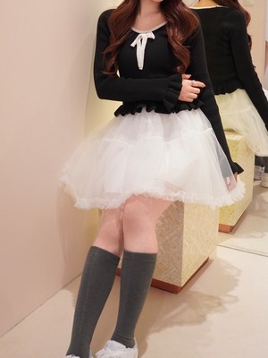 tulle volume skirt (white)