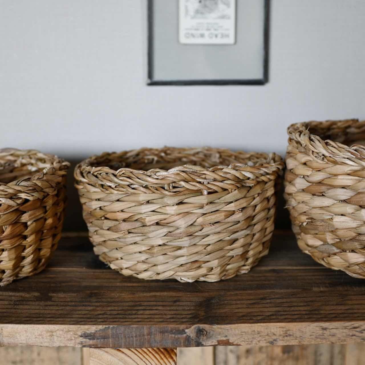 【 8/7 再入荷 】ホグラナスの丸型バスケット M| 見えない収納 カゴ バスケット 収納 インテリア 雑貨