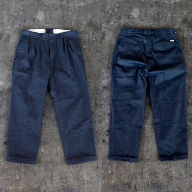 Mens [CM010] 40s Engineer Denim trouser   Wide 2tack  デニムトラウザーズ (クロキデニム）太め,ストレッチ,ワイドテーパード,モノマネー,