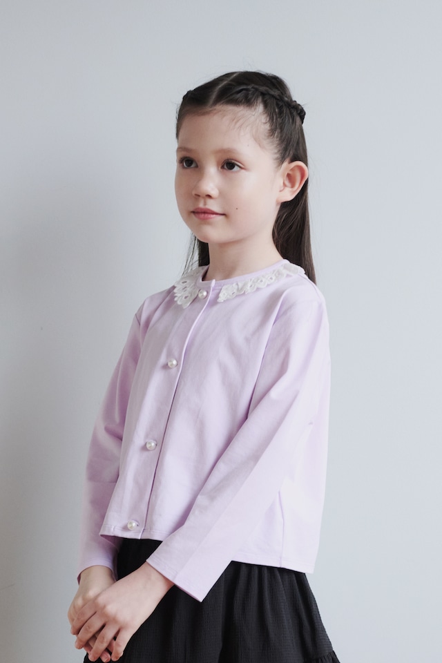 RUFFLE CARDIGAN LAVENDER 1Y-6Y