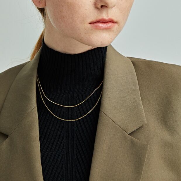 シンプルダブルチェーンネックレス 1509 Stir ステア 大人カジュアル ファッション ショップ 通販