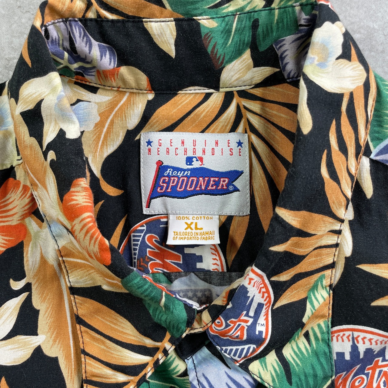 00年代 ハワイ製 reyn spooner×MLB レインスプーナー アロハシャツ 総 