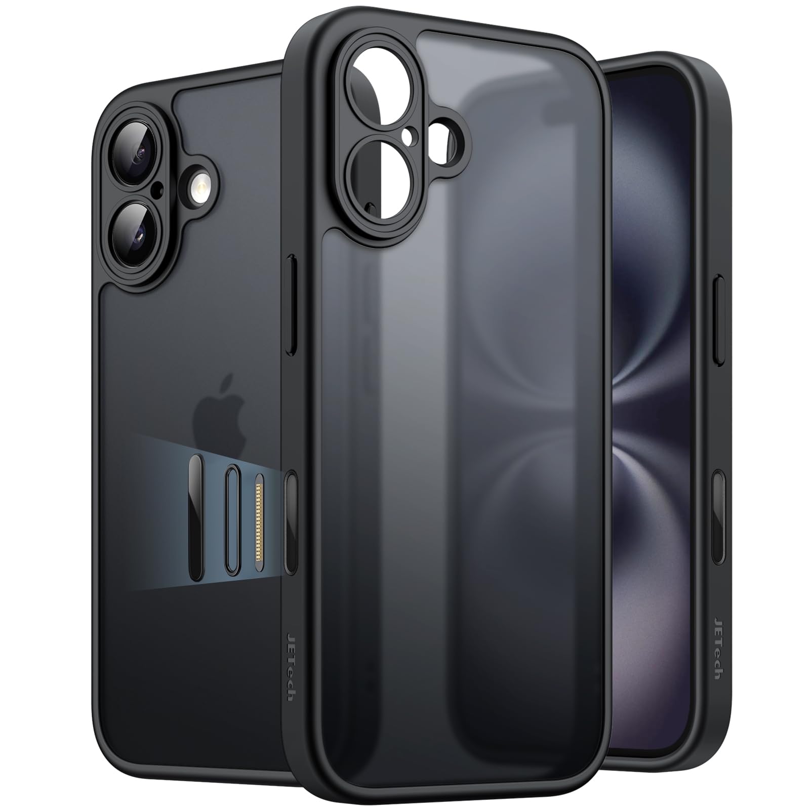 JETech iPhone 16用 マットケース (ブラック)