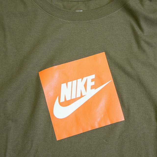 メール便全国送料無料】NIKE ナイキ Futura Box Long Sleeve T-Shirt フューチュラ斜めボックスロゴＴシャツ カーキ |  clomani