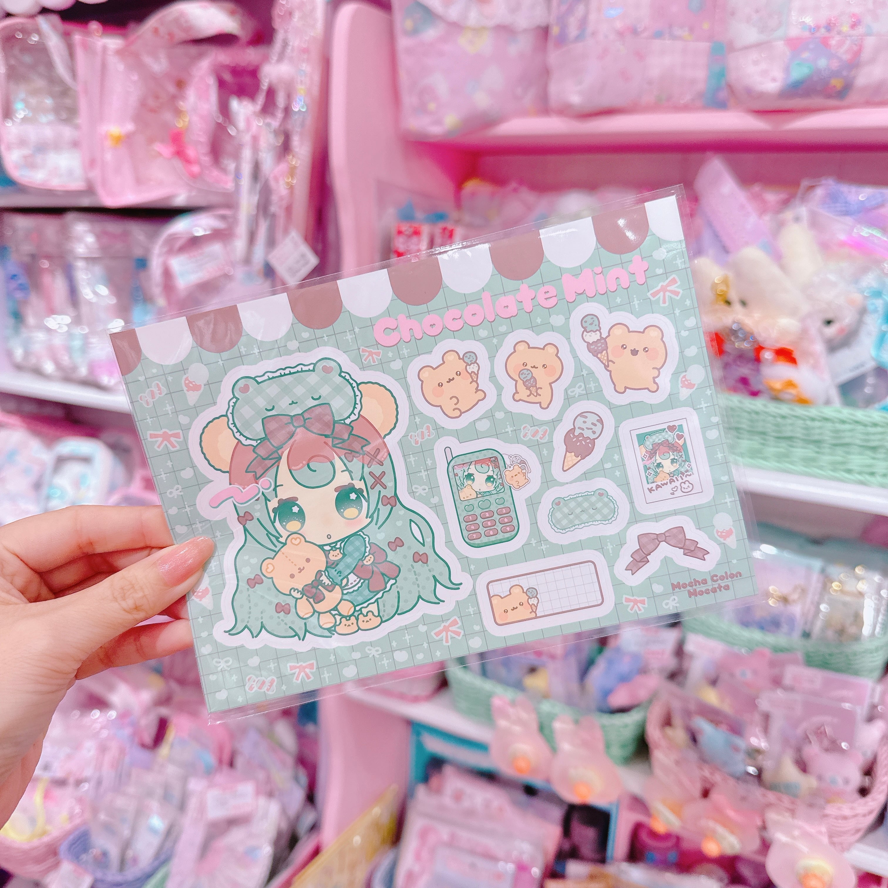 【G3】17-4チョコミントな女の子シール