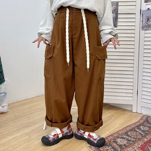 PMFIVEE焦香色のレトロストレートパンツ