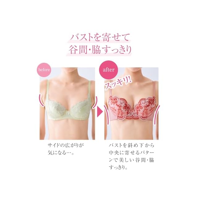 新品】 [ニッセン] ブラジャー ショーツ セット 花柄 刺しゅう 4セット
