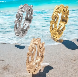 《片耳販売》透かしフープピアス サージカルステンレス ハワイアンジュエリー サージカルステンレス ピアス ピンク スティール イエロー コーティング スクロール レディース メンズ 医療用ステンレス プレゼント ギフト 誕生 片耳 メール便送料無料 lei-gess178-single-pierce