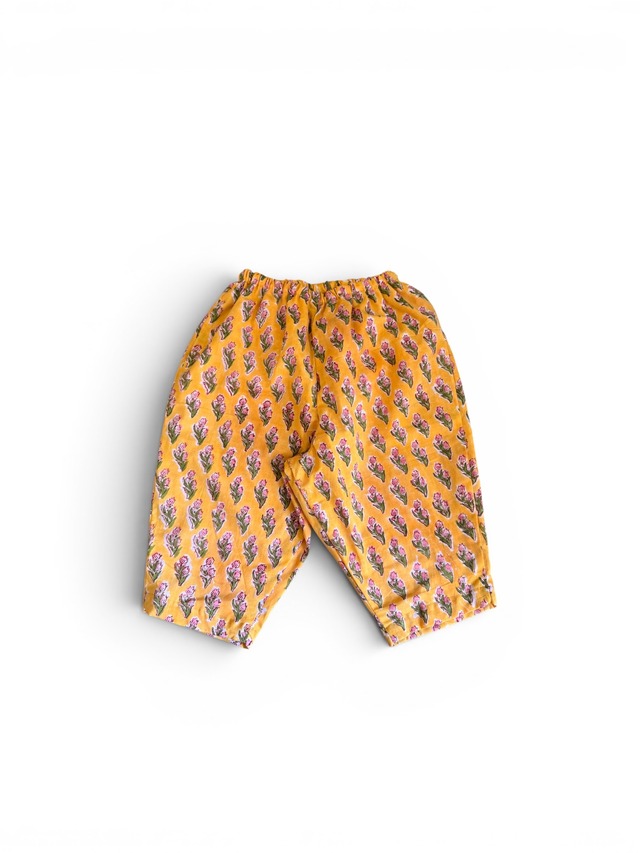 Girls Harem Pants -Color Flowers-Orange Yellow【saruche】