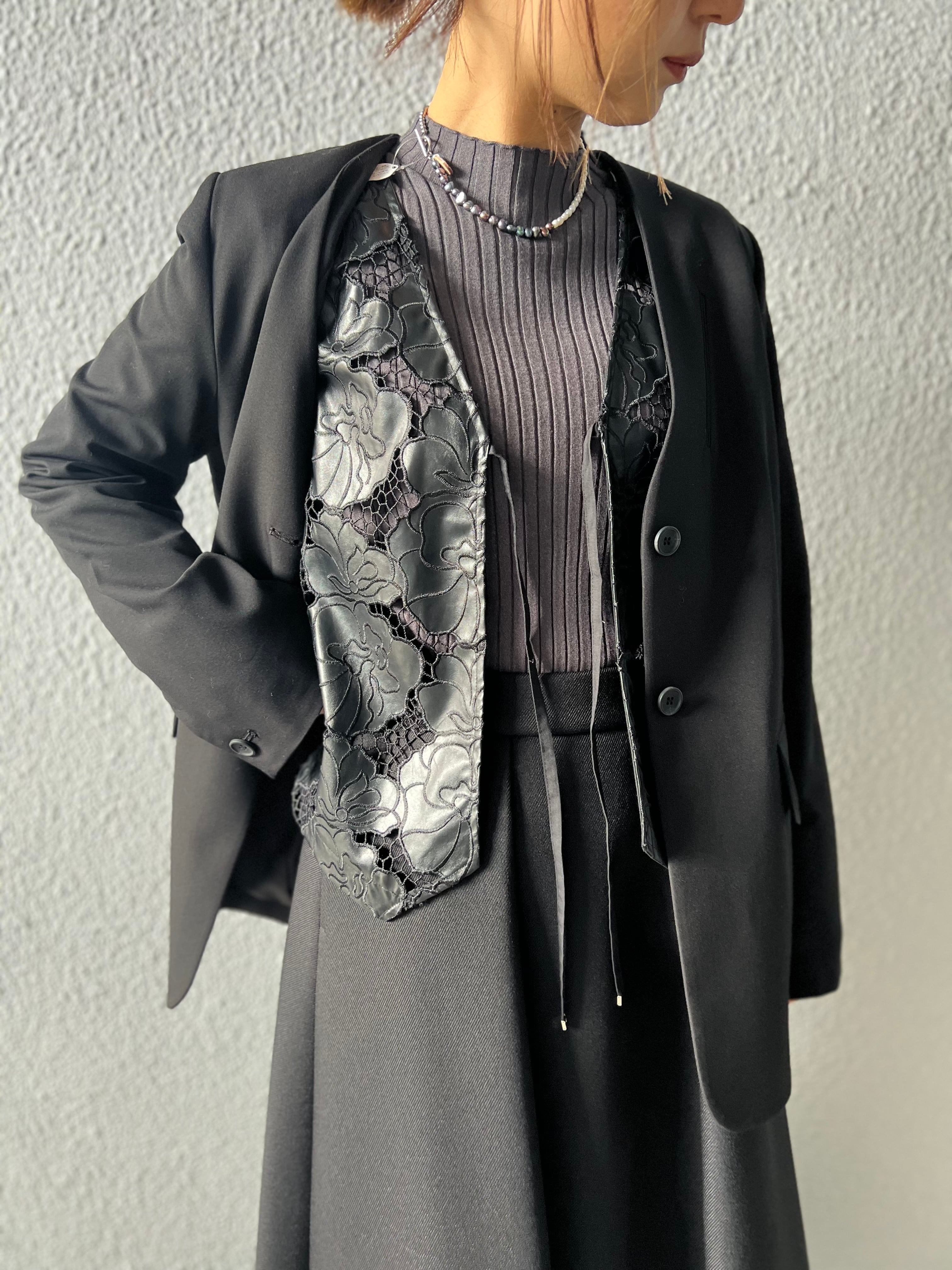 【SELECT】フェイクレザーレースジレ　21-0207