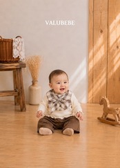 韓国子供服 / 26Autumn / 〖取寄〗valubebe / チェック スカーフスタイ/ ベビー服  * Free *