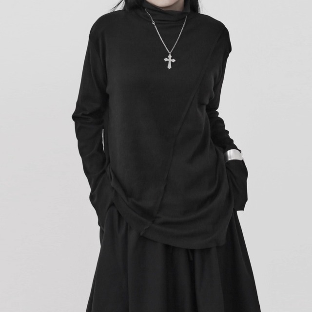 アシンメトリー 長袖 オーバーサイズ プルオーバー 1color PU0448