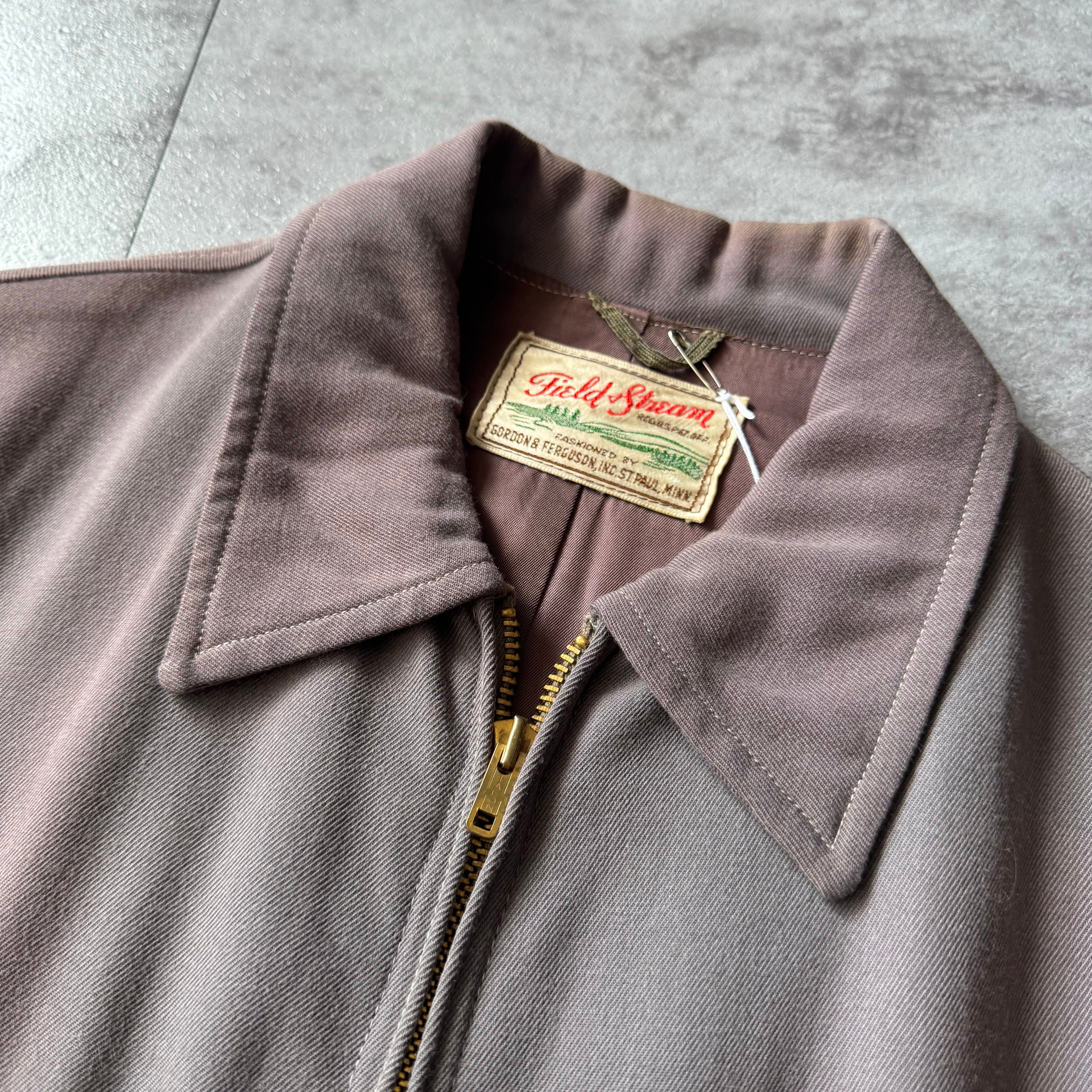 50s ヴィンテージ Field Stream ギャバジン ジャケット レーヨン ヴィンテージ レーヨン ギャバジン ジャケット【CAMPUS】【Late 1950s