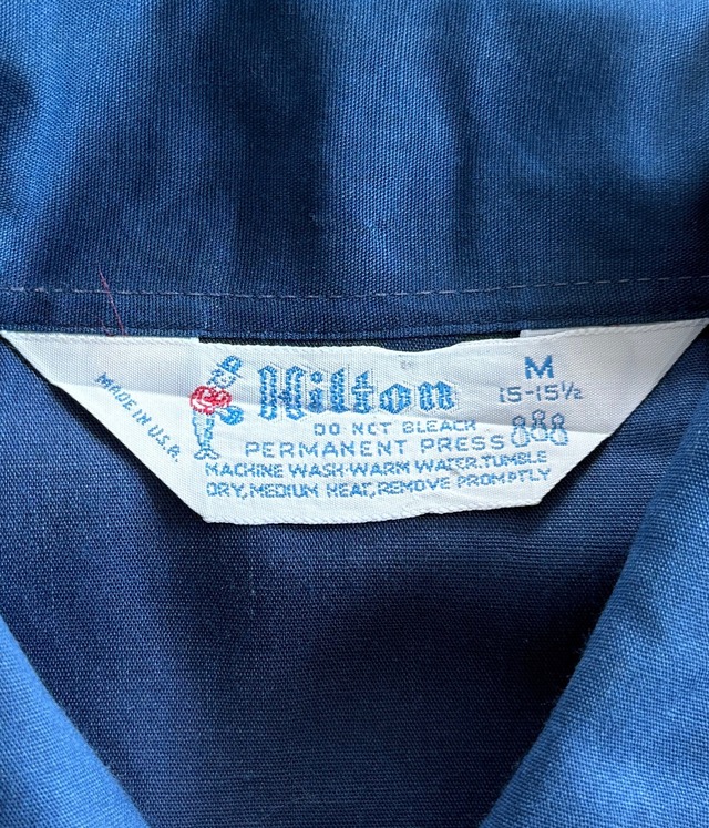 -Hilton- Vintage 70s M Bowling Shirt