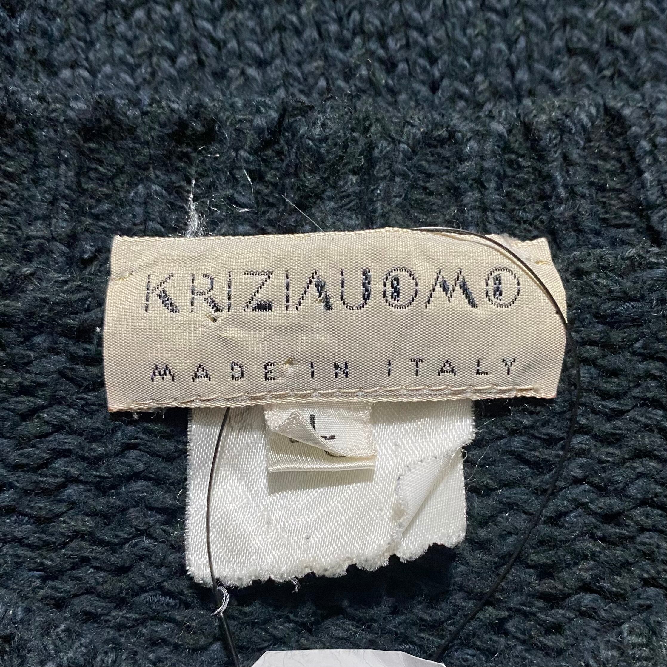 vintage KRIZIA UOMO embroidery cotton knit sweater | NOIR ONLINE