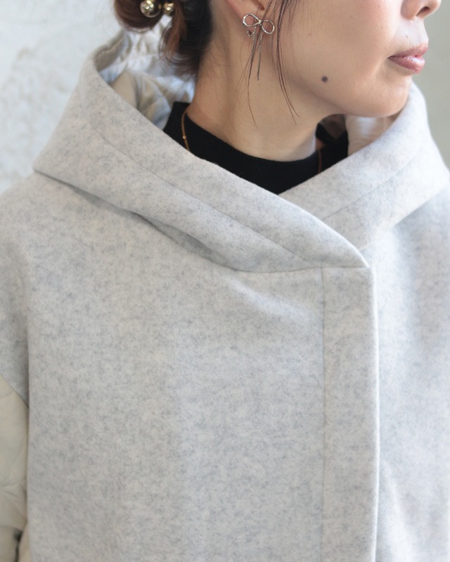 【BouJeloud】メルトン中綿切替フードZIPコート　(251113)